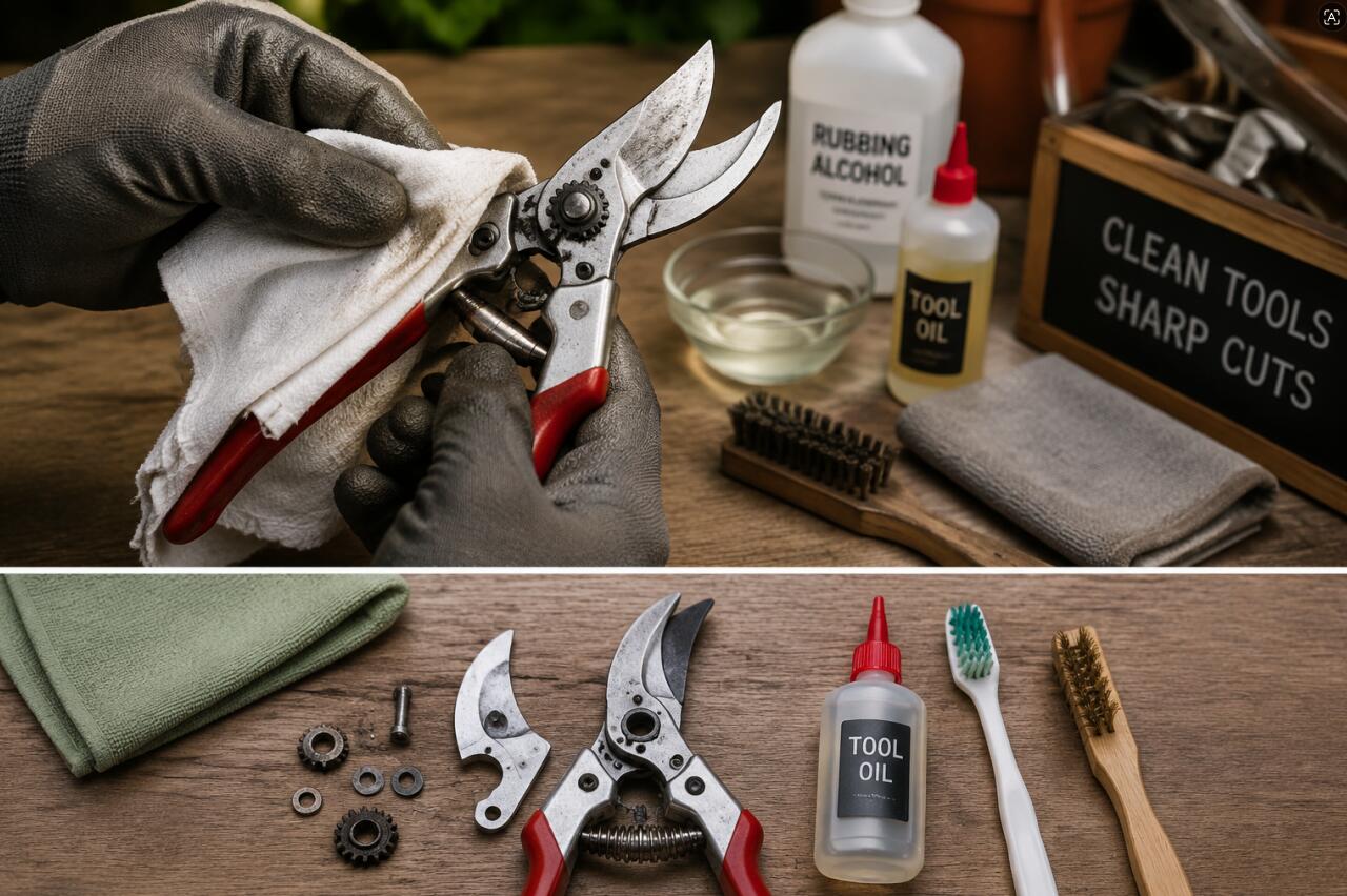 Cleaning and Sharpening Pruning Tools