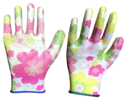 Ladies Design Flower Printed Garden Gloves