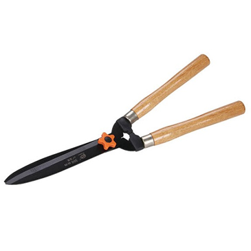 G02411 Black Blade Hedge Shears With Wood Handle