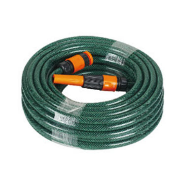 15m PVC hose with plastic connector and straight nozzle
