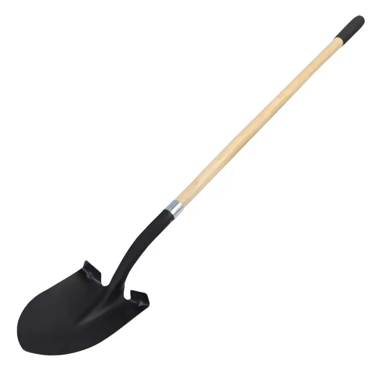 1.9KG round point mouth shovel digging garden hand tool long timber Straight Handle with pvc grip spade