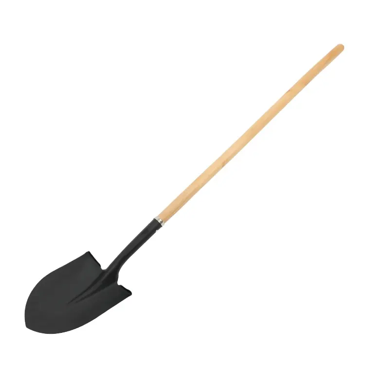 Iron digging shovel head metal spade shovel with long handled