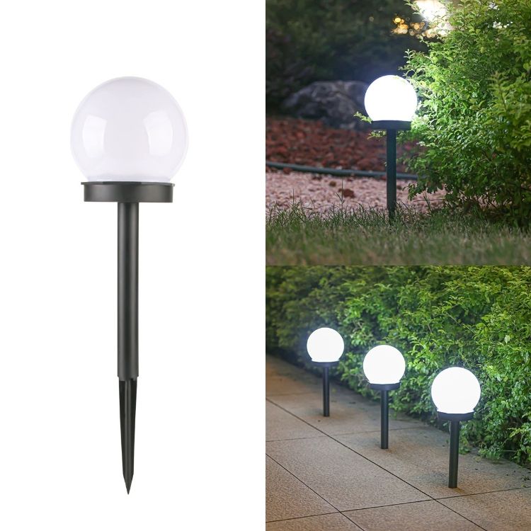 Spherical Solar Lawn Lamp with Ground Spike