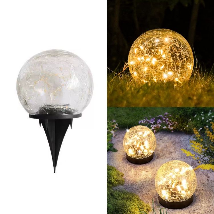 Solar Cracked Glass Garden Light