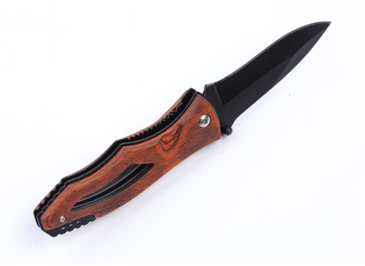 Folding Knife with Color Wood Handle