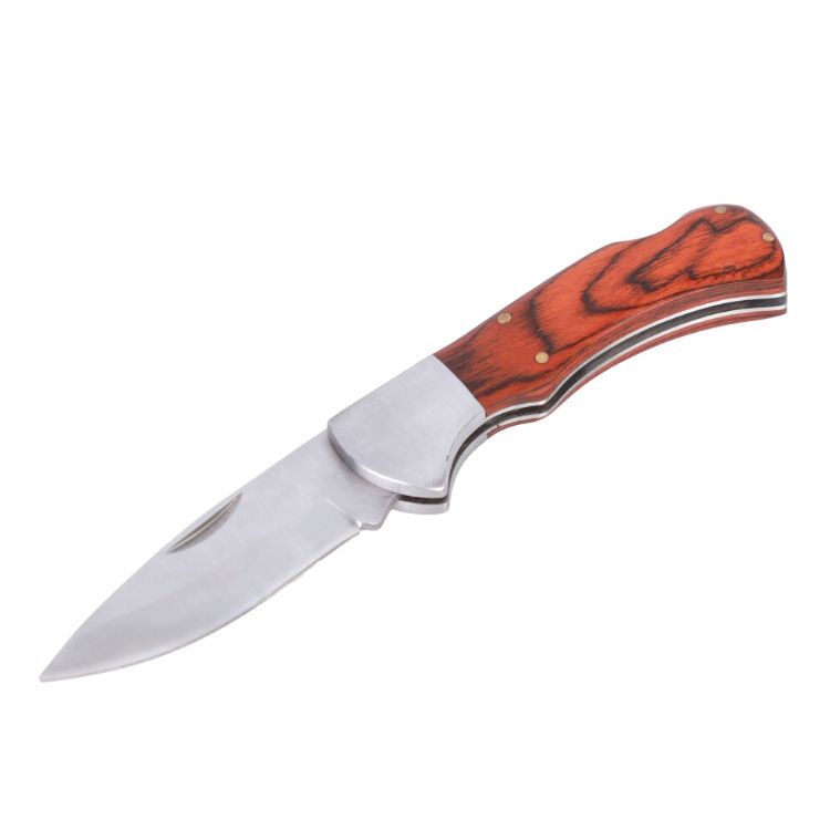 Wood Handle Back Lock Folding Knife