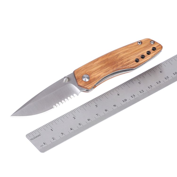 Zebra Wood Outdoor Folding Knife