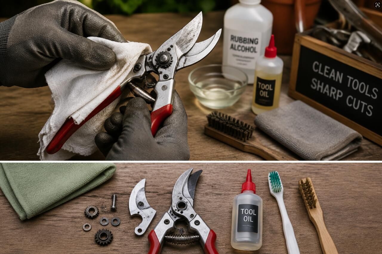 Cleaning and Sharpening Pruning Tools